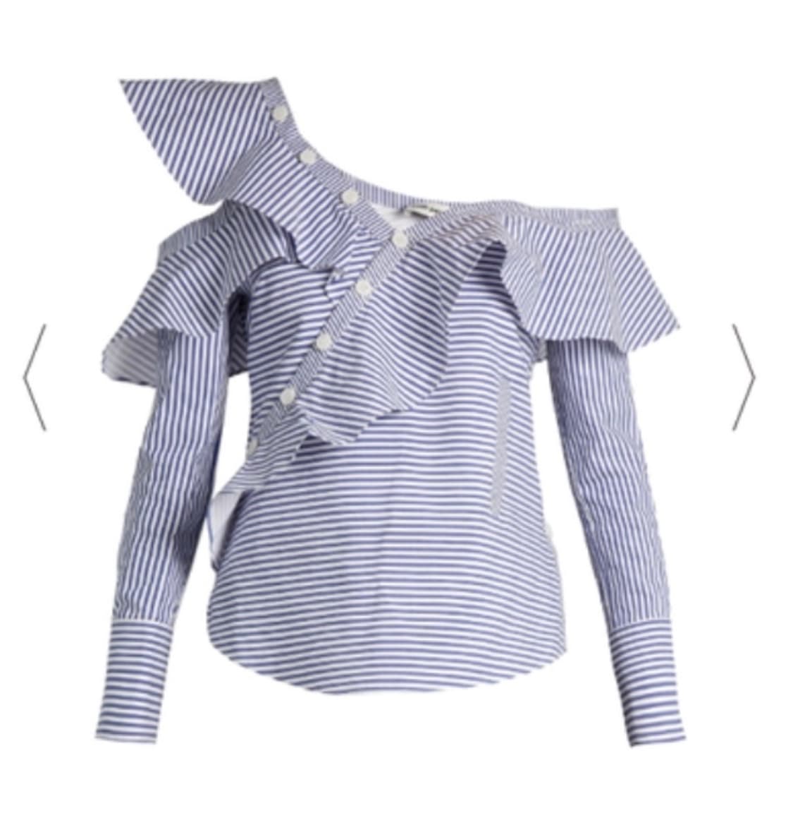 [S] 셀프포트레이트 스트라이프 프릴 블라우스 D665 상품이미지3