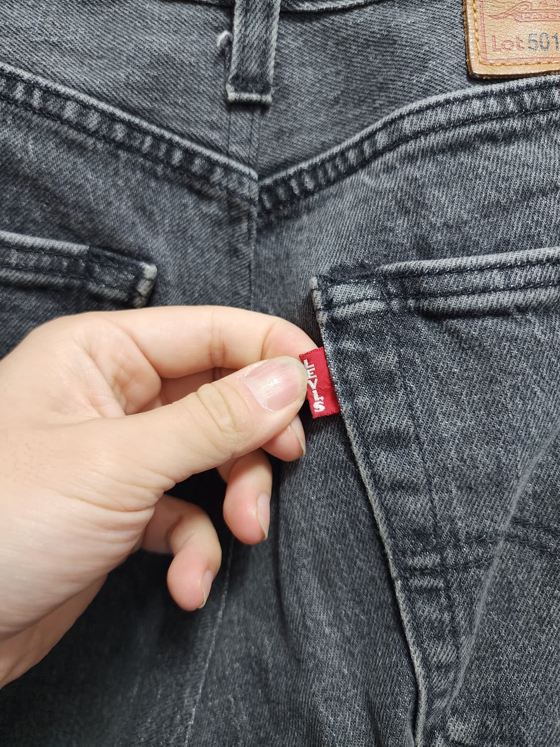 리바이스 501 93s 블랙 데님 상품이미지3
