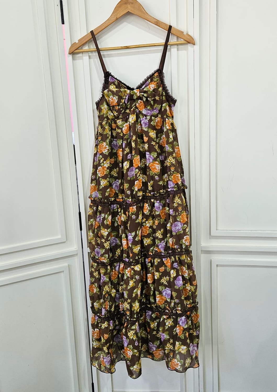 플라워 리본 롱 원피스 상품이미지1