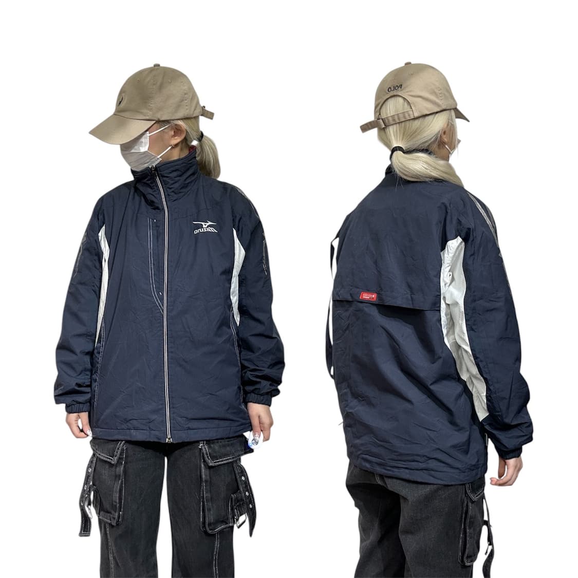 미즈노 일본판 오버핏 네이비 바람막이 자켓 S 상품이미지1