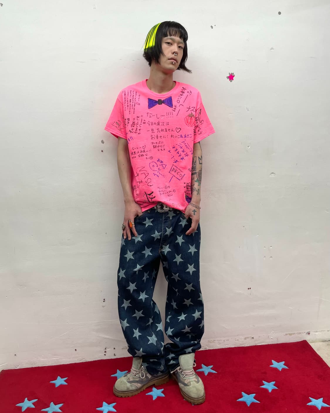 Hand-drawing Tomato Ribbon Pink T-shirt  상품이미지7