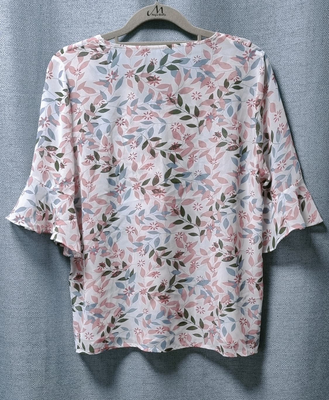 리본넥 플라워 블라우스(핑크/그린) 상품이미지5