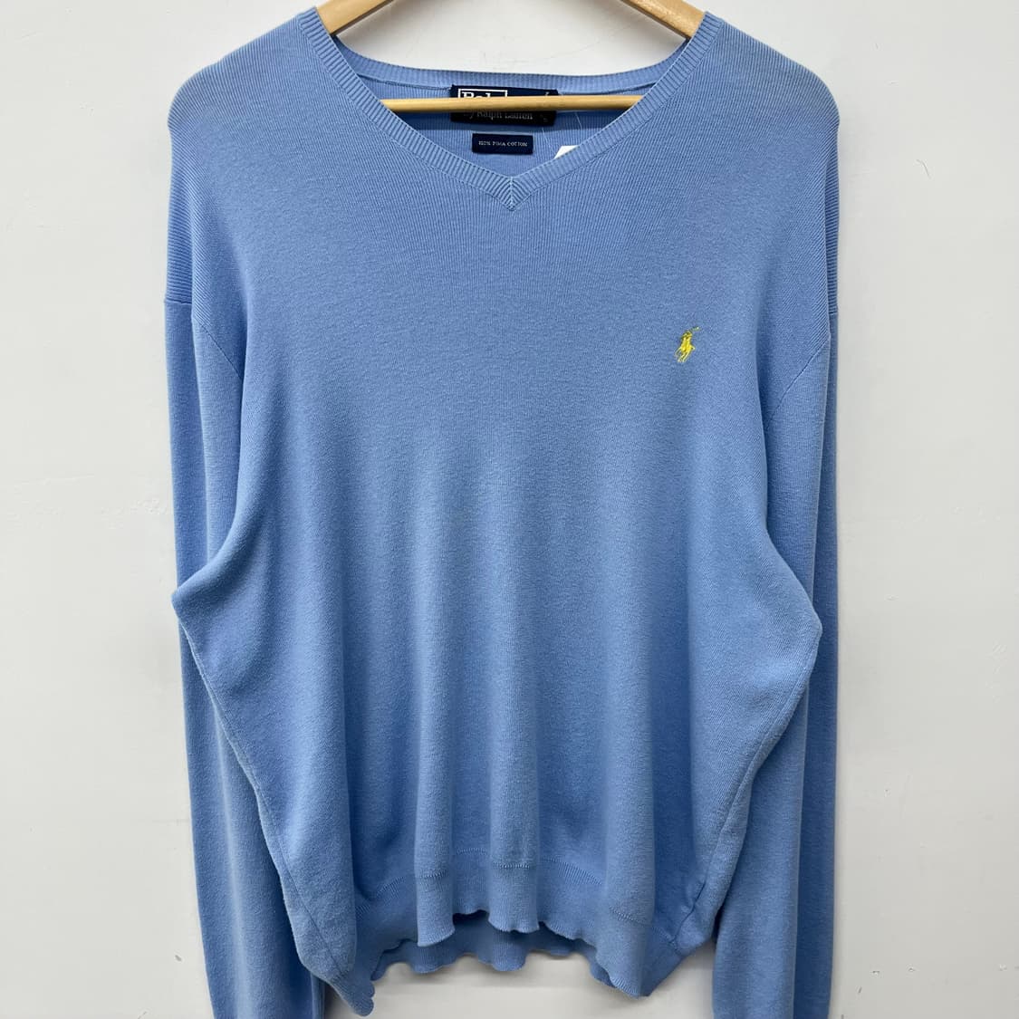 폴로 랄프로렌 브이넥 니트 하늘색 남XL 상품이미지2