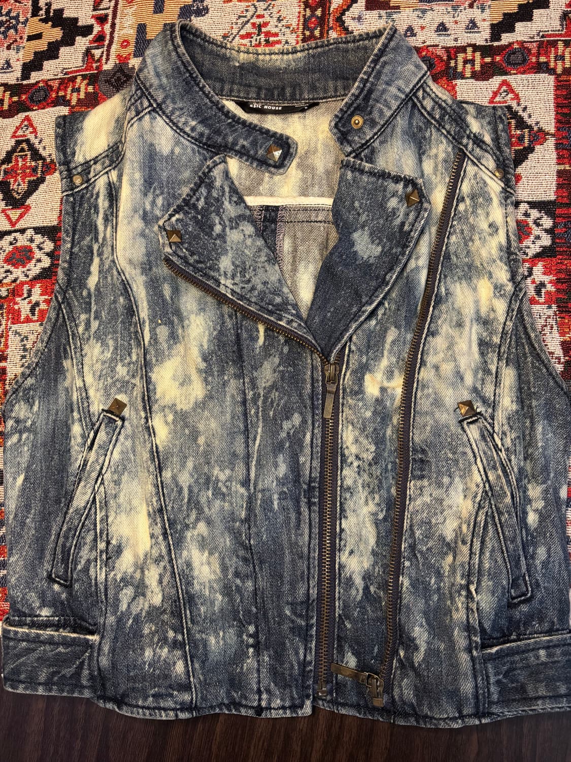 90s Vintage stone washing denim vest 상품이미지5