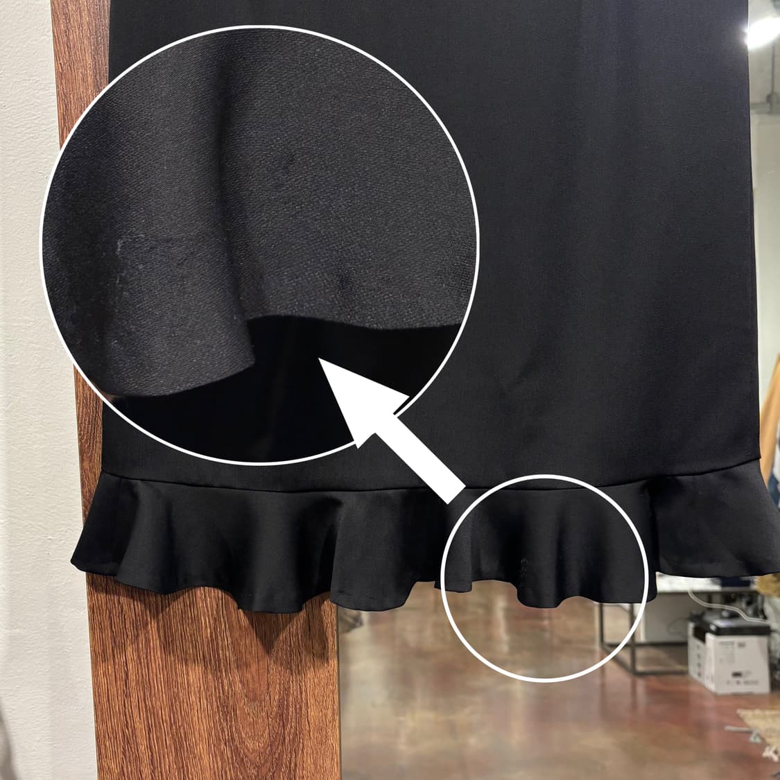 일본 빈티지 블랙 프릴 미디 스커트 상품이미지7