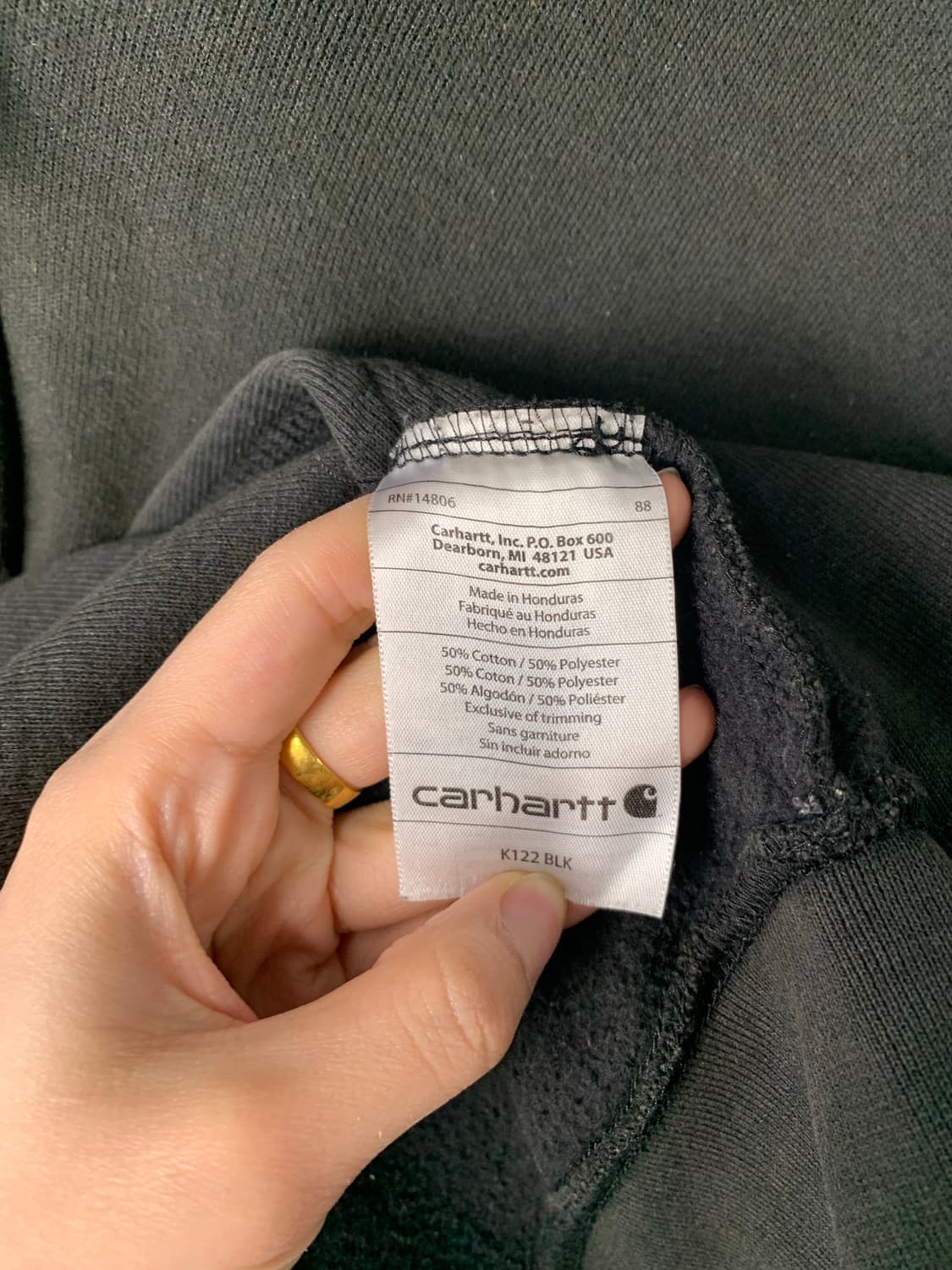 칼하트 자수로고 블랙 써멀 후드집업  상품이미지5