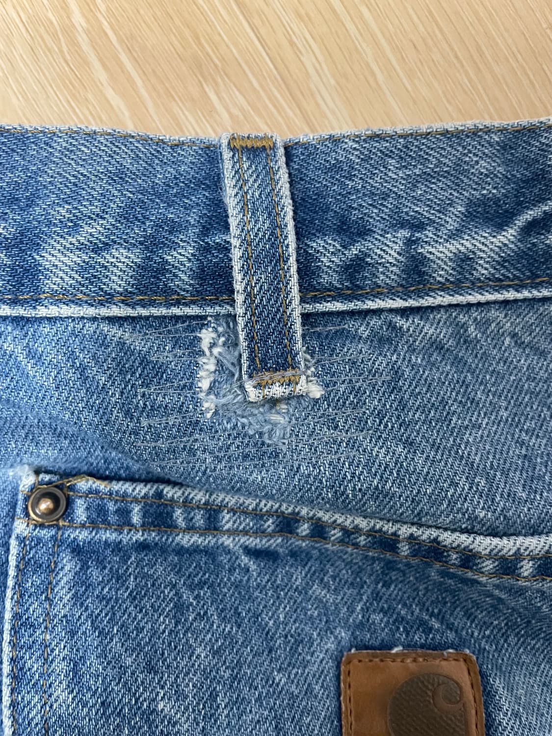 칼하트 데님 더블니 40x34 워싱굿 실측확인부탁 상품이미지4