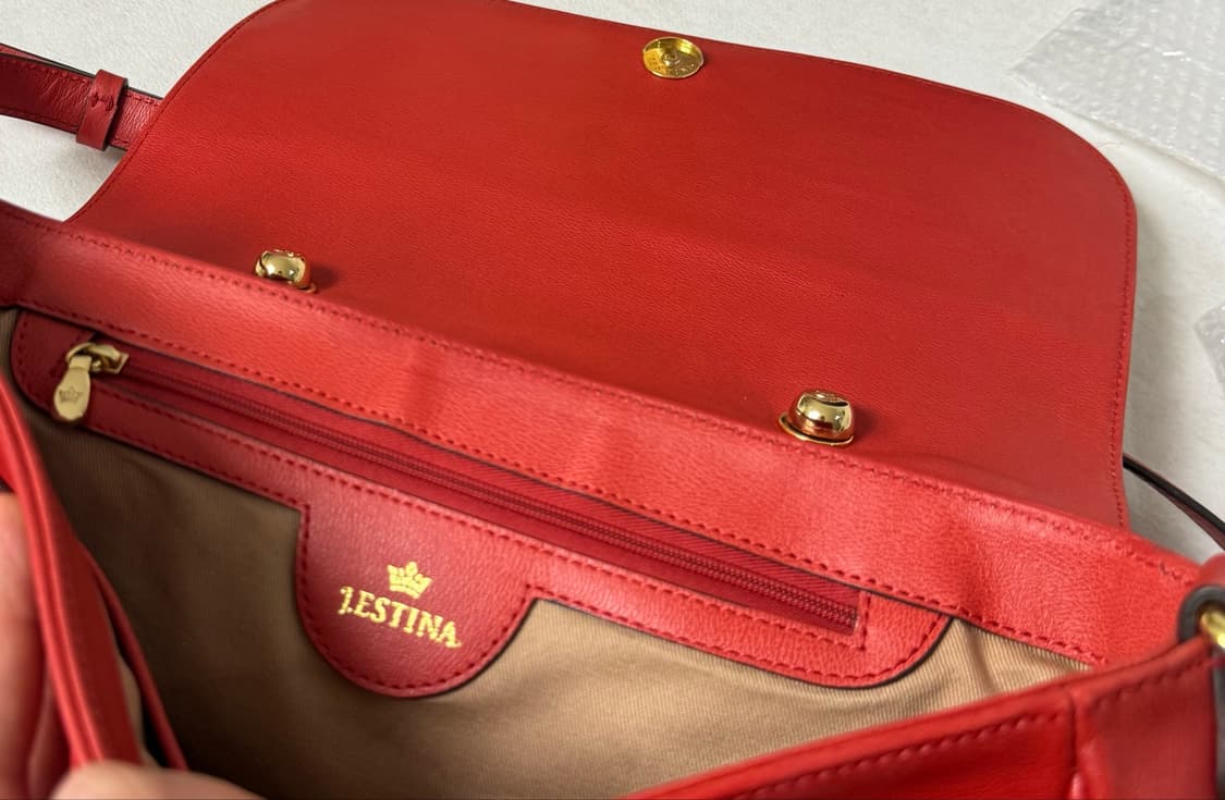J.ESTINA 레드 가죽 토트백 정품 상품이미지9