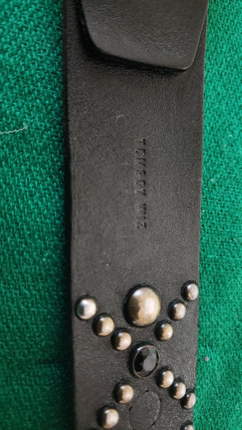 톰보이 블랙 스터드 장식 통가죽 벨트 상품이미지9