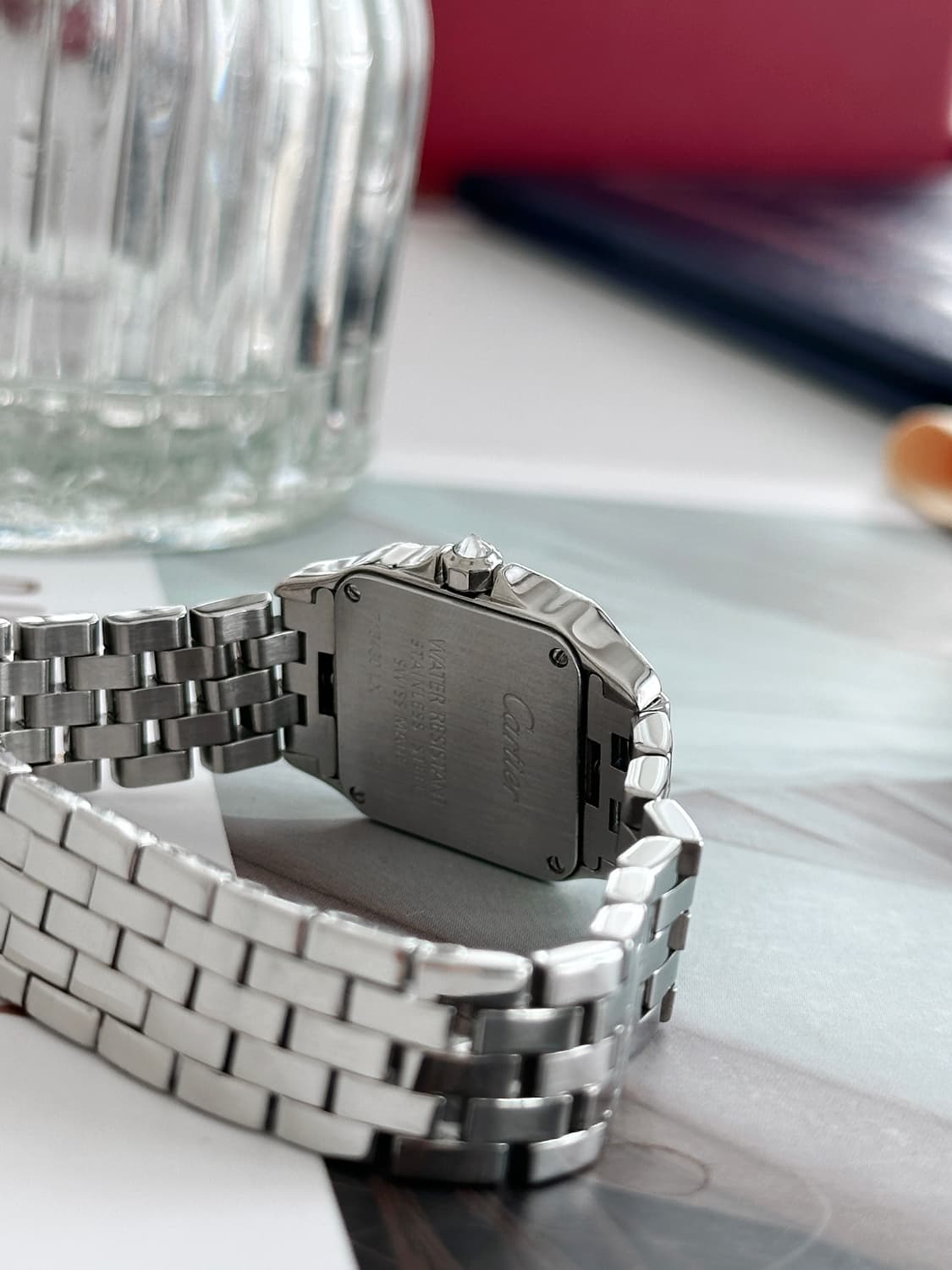 까르띠에 여자 산토스 드모아젤 스몰 다이아몬드 시계 풀박스 상품이미지5