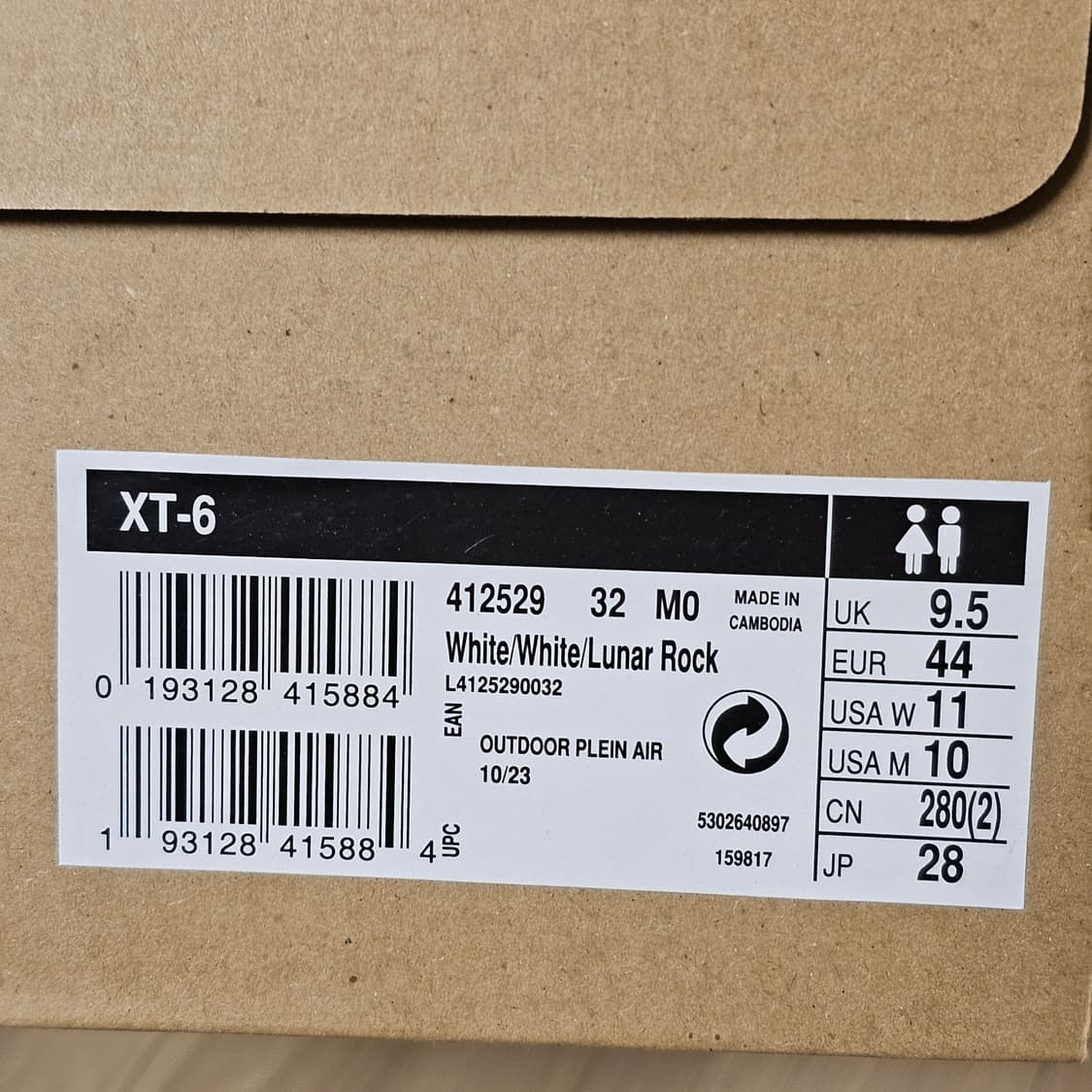 280 새제품 살로몬 XT-6 ADV 화이트 L41252900 남자 신발 상품이미지6