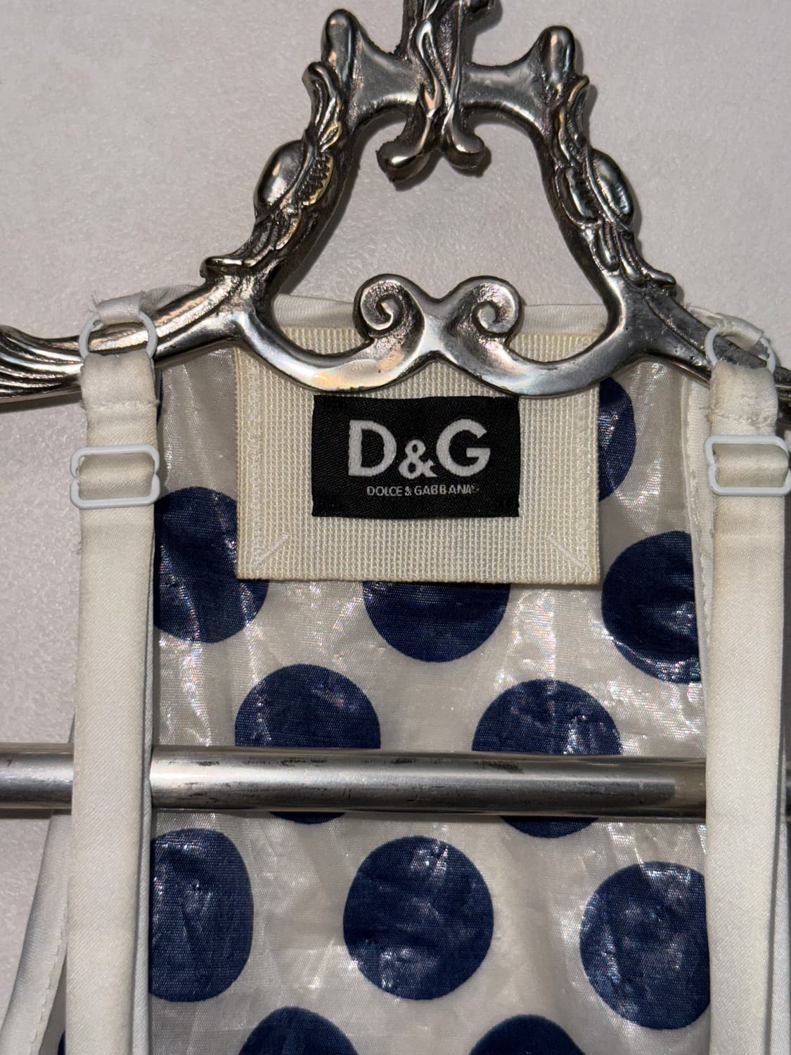 Dolce & Gabbana navy dot pvc silk 슬리브리스 상품이미지5