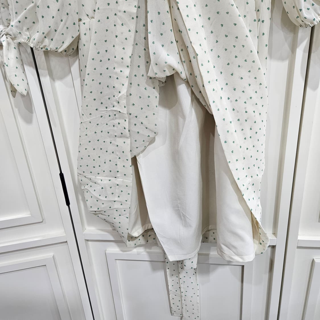 밀크티 민트하트 쉬폰 원피스 상품이미지7