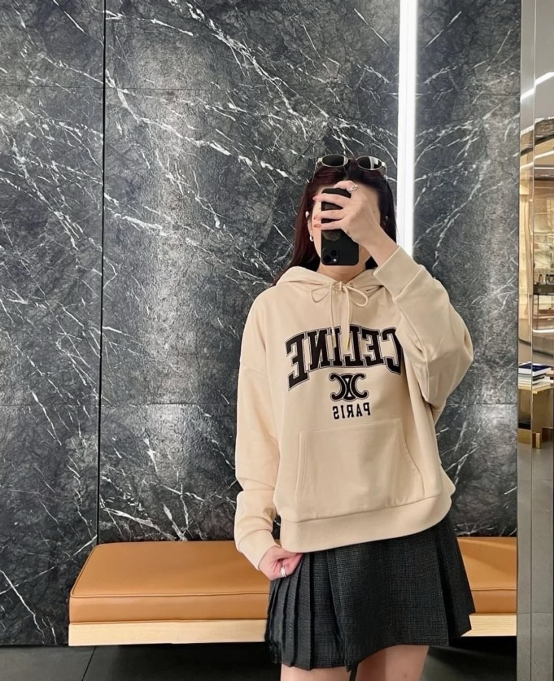 셀린느 코튼 플리스 후드 샴페인 카카오 L 상품이미지4