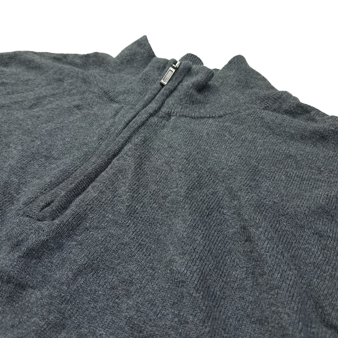 CL017 엘엘빈 캐시미어혼방 차콜 하프집업 니트 스웨터 상품이미지3