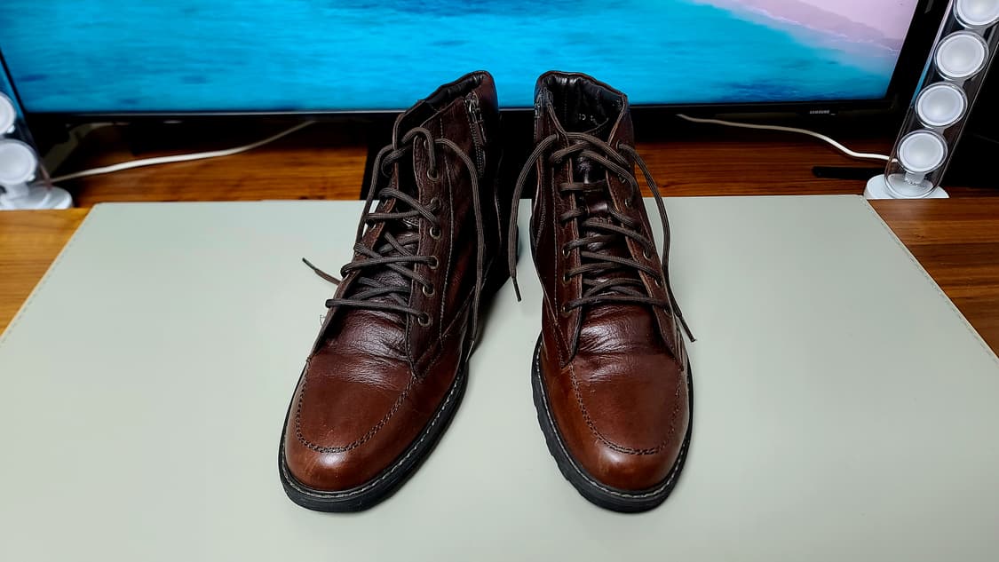 탠디 옴므 천연가죽 레이스업 부츠 (265E), 다크 브라운 상품이미지1