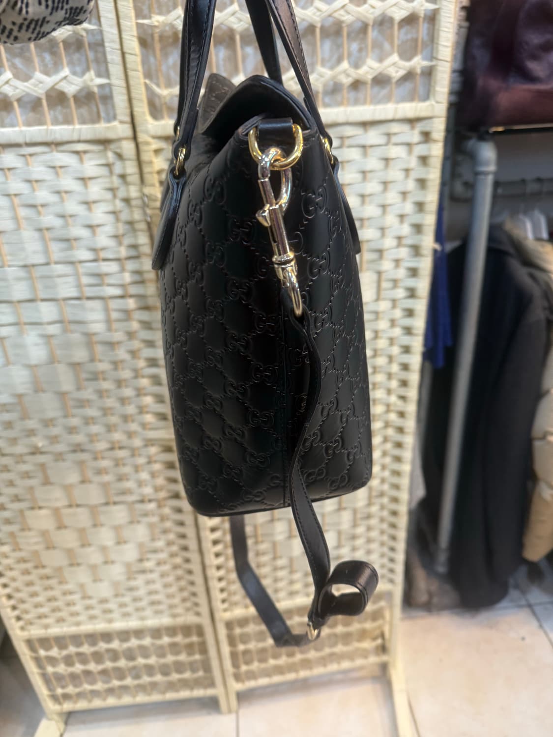 정품 구찌 GG로고 시마 레더 탑 핸들 2way백 팝니다 상품이미지5