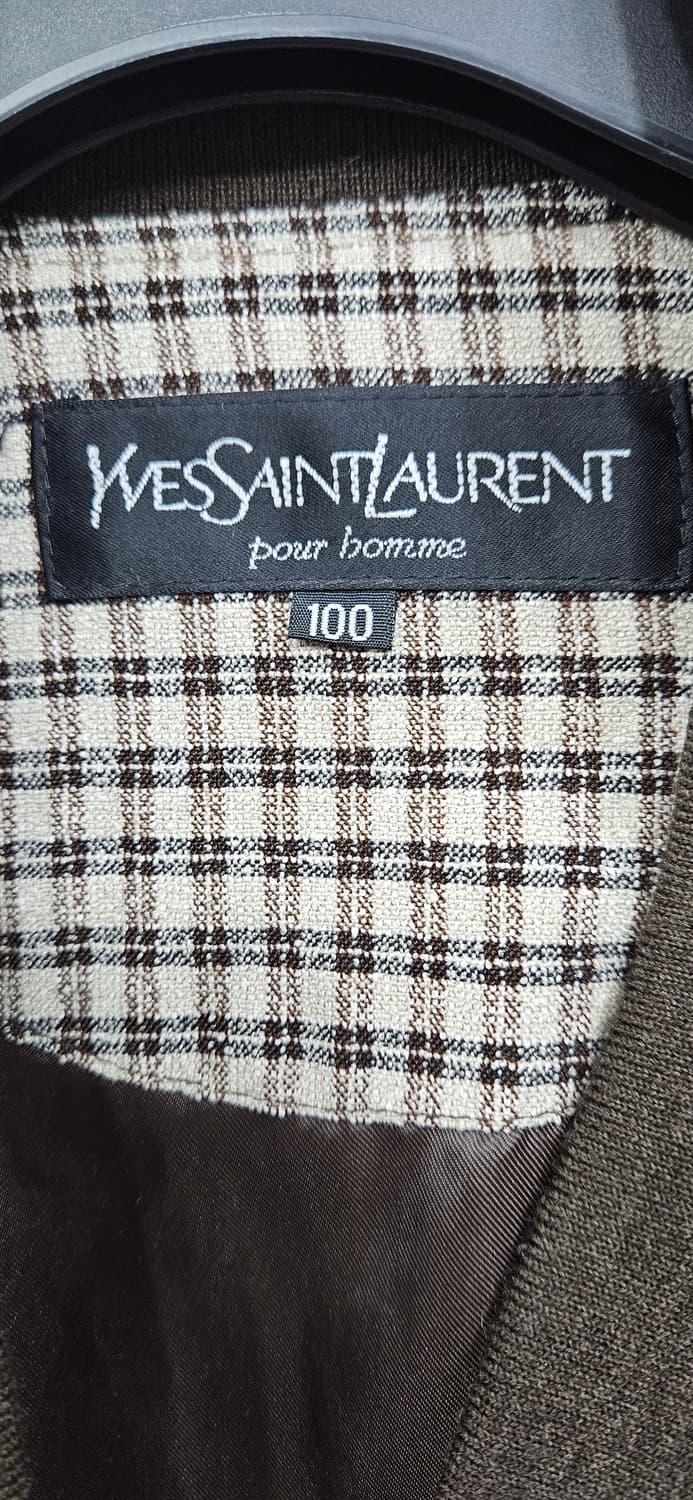 (극강컨디션)YSL 입생로랑 빈티지 체크 패턴 봄버자켓 100 상품이미지3