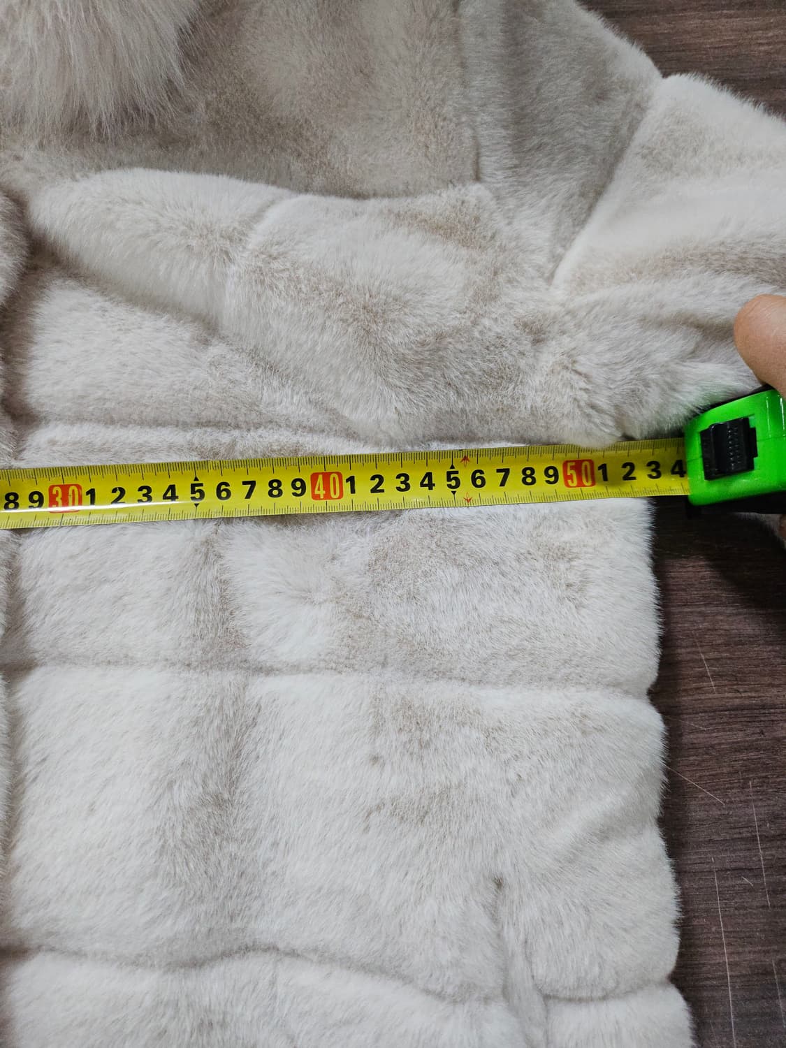 페이크 밍크퍼 후드 코트 L 상품이미지6