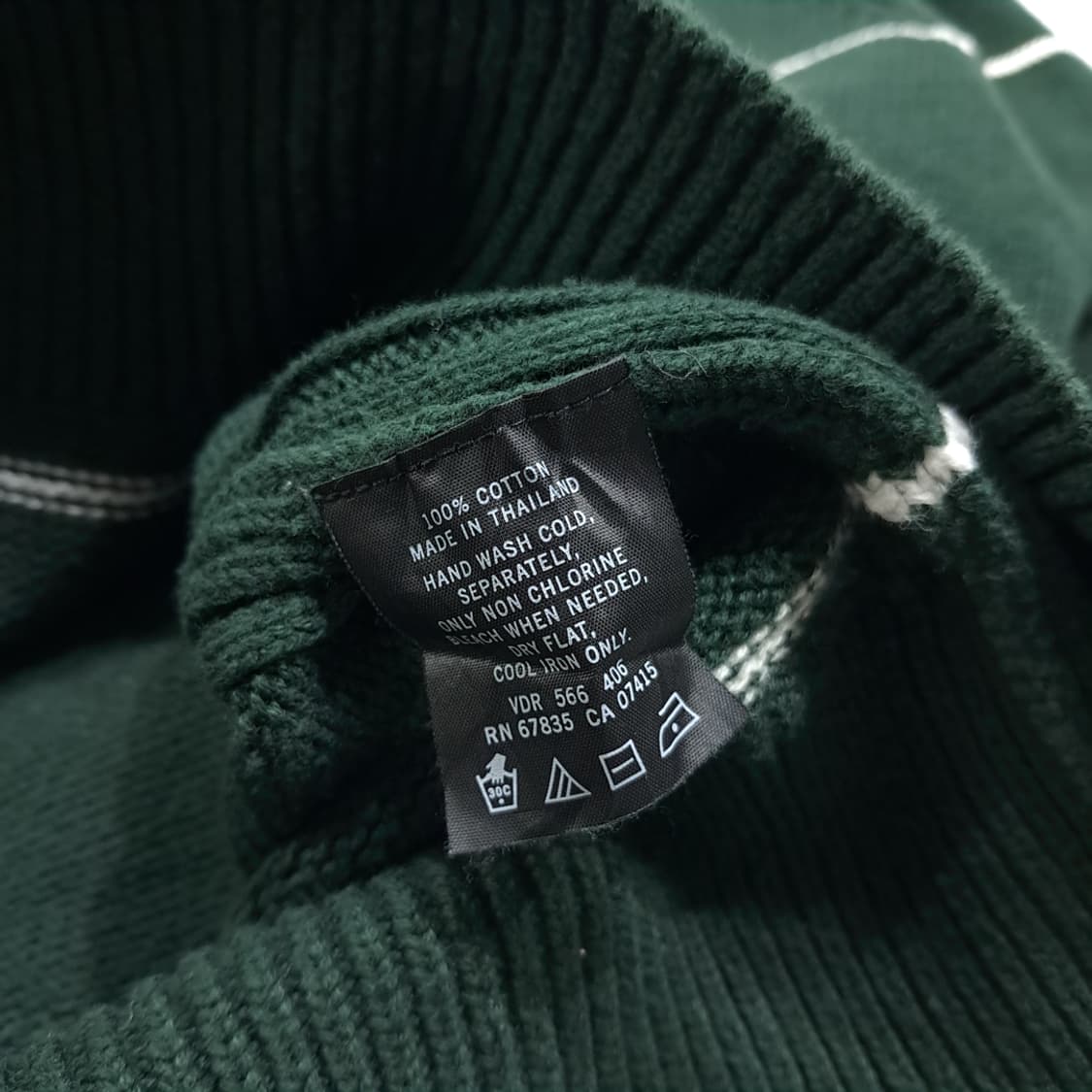 CL268 L 노티카 00s 코튼 스트라이프 다크그린 니트 스웨터 상품이미지5