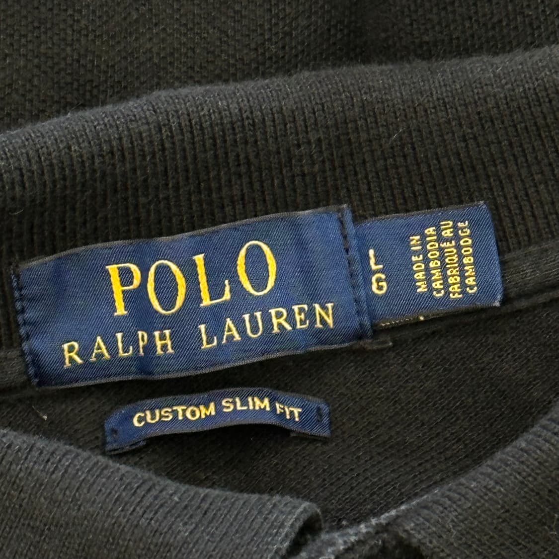 L 폴로랄프로렌 커스텀 슬림핏 블랙 카라 반팔 티셔츠 상품이미지4