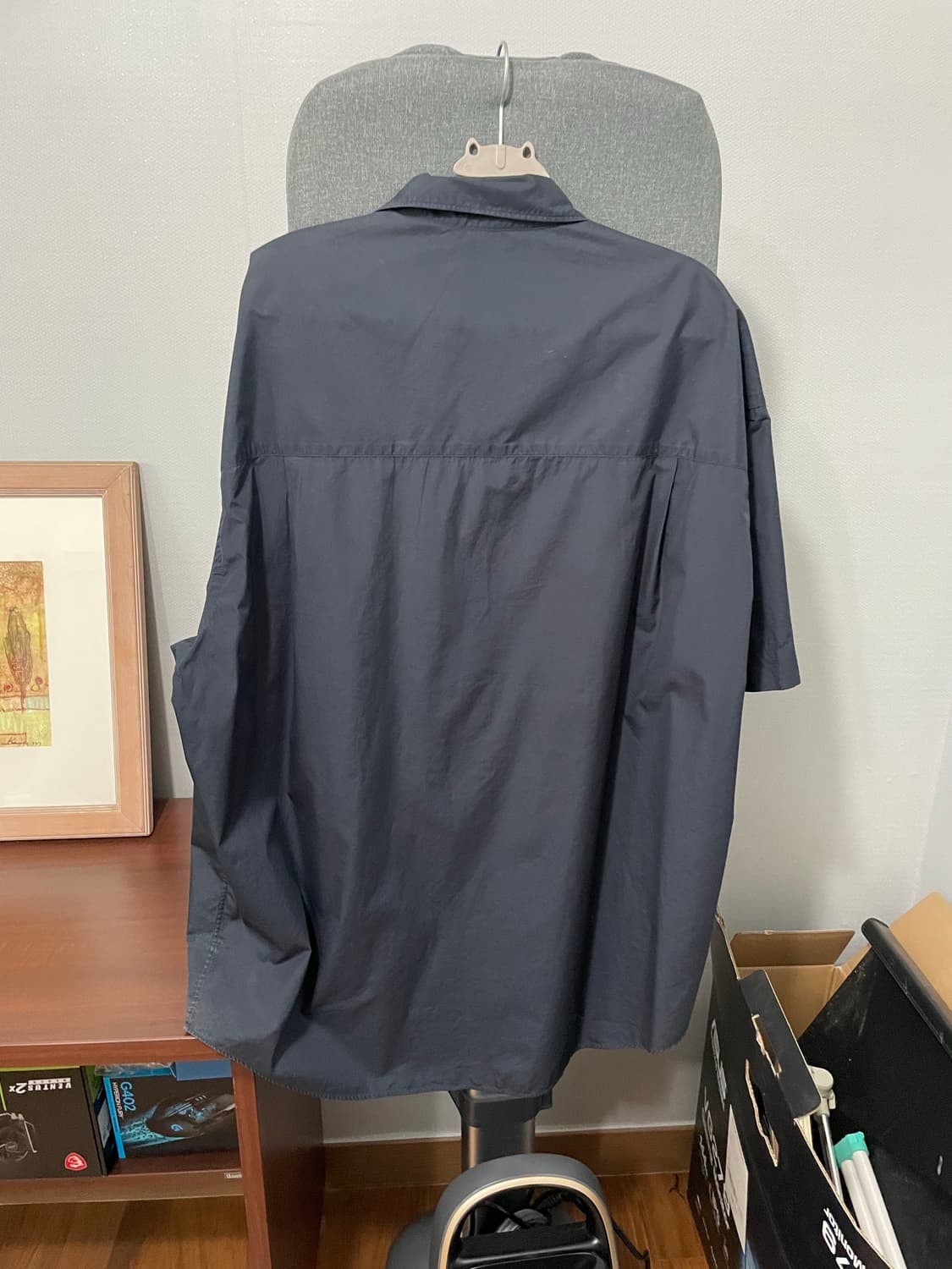 그라프페이퍼 반팔셔츠 네이비 F  상품이미지2