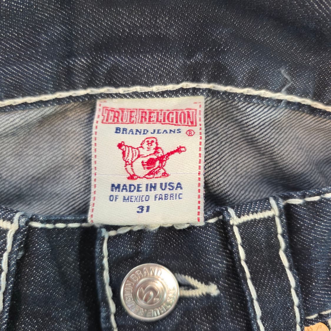 [31]트루릴리전 Y2K USA 화이트 스티치 부츠컷 데님팬츠 상품이미지4