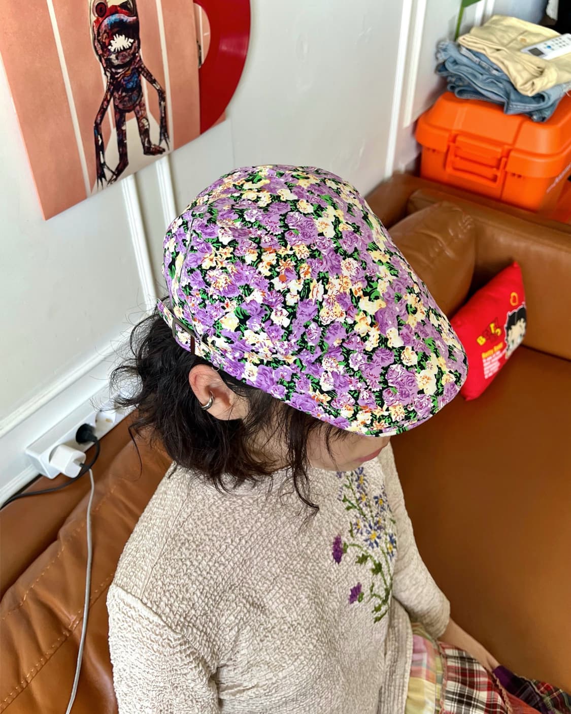 Jpn Vintage Floral Pattern Hunting Cap 상품이미지2
