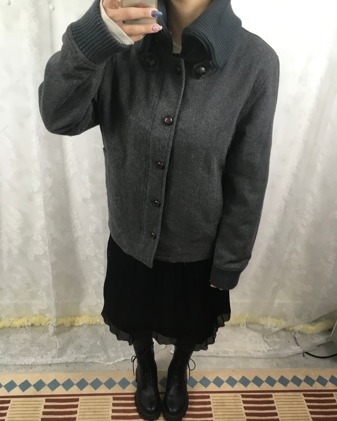 Wool Blend Knit Collar Jacket 상품이미지7