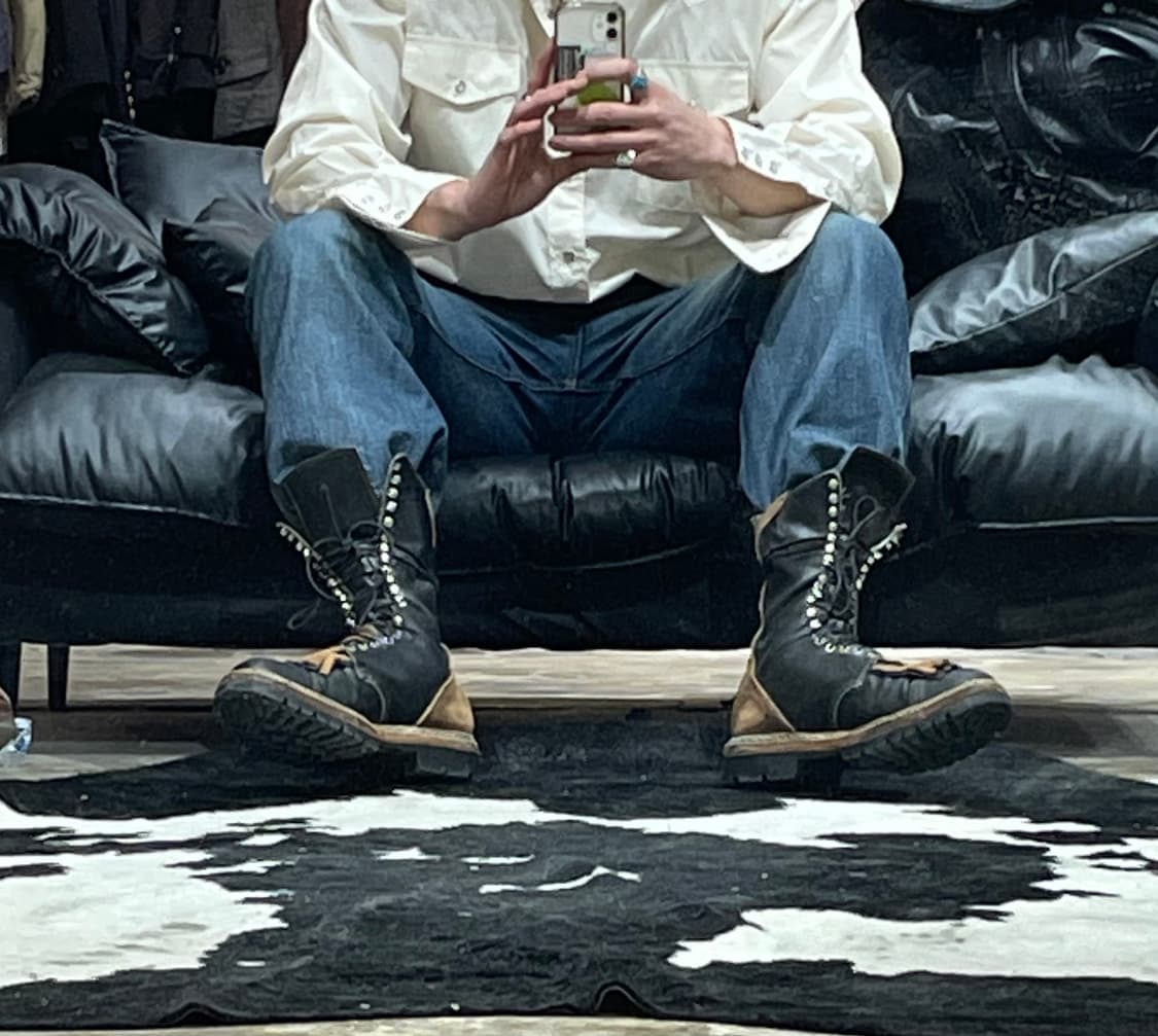 Vintage Black Leather Fringe Western Boo 상품이미지2