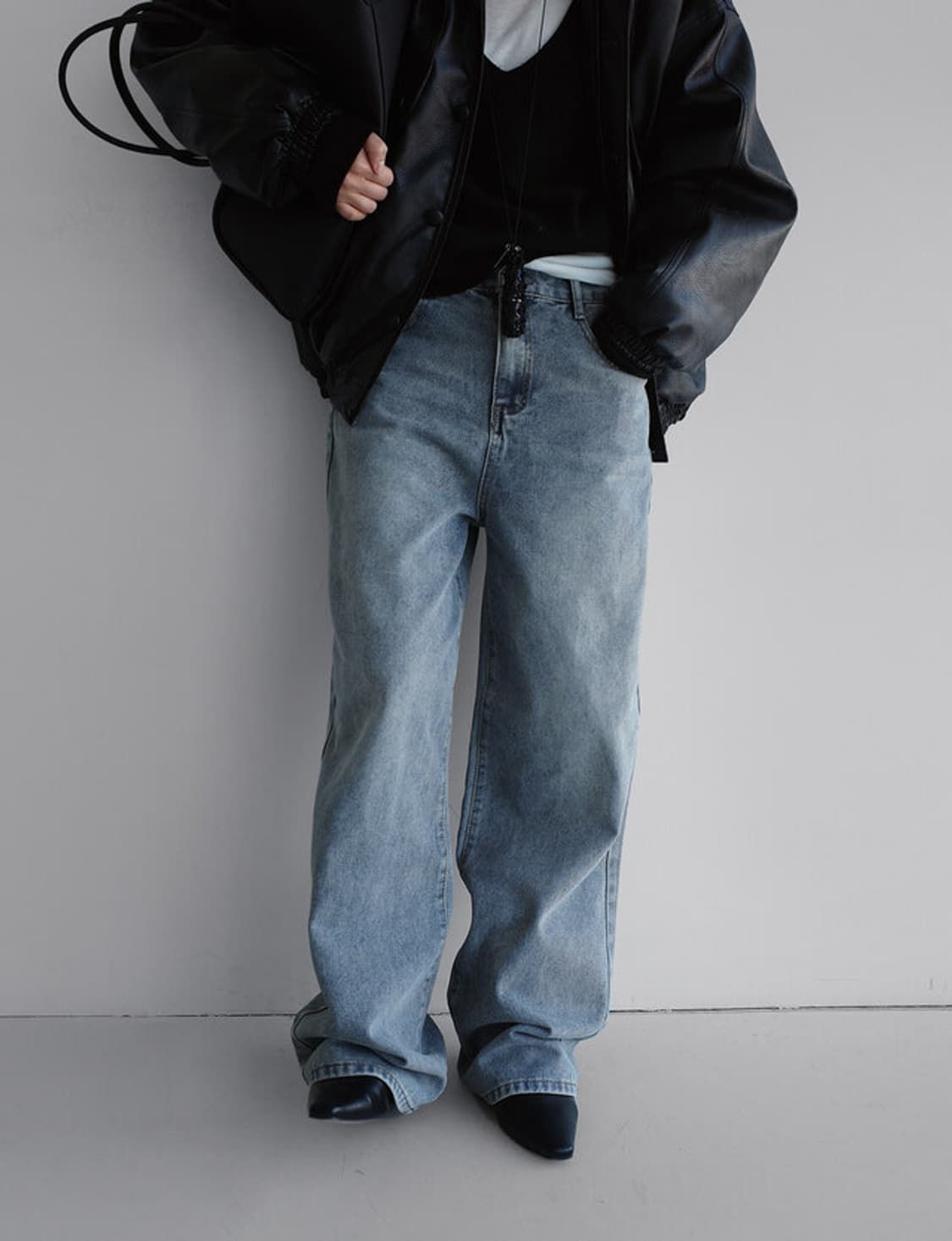 연청 데님 와이드 팬츠 상품이미지1