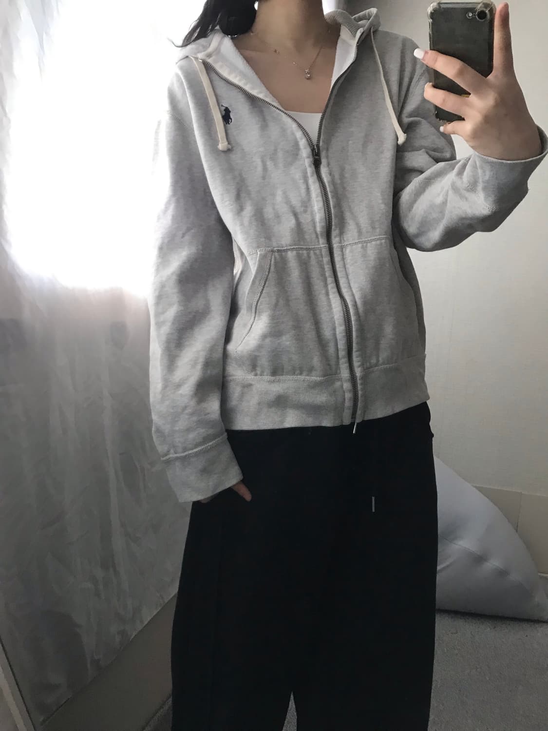 폴로 그레이 코튼 후드집업 상품이미지4