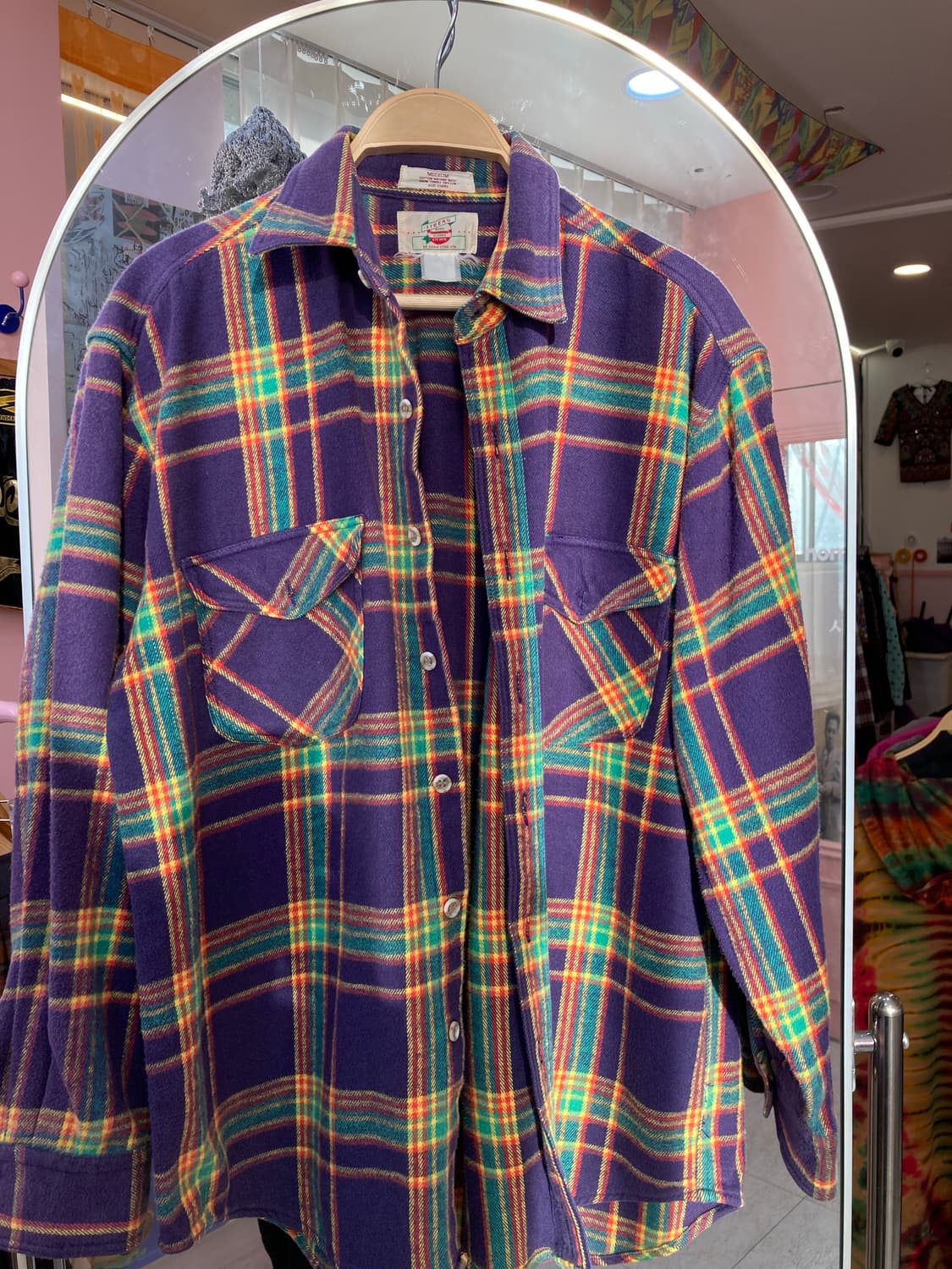 빈티지 도톰 블루 체크 셔츠 상품이미지3