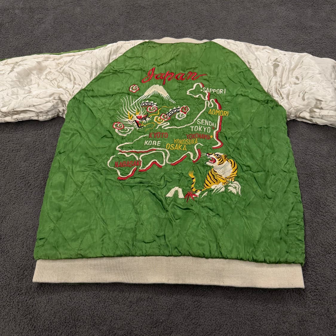 Jpn 일본 빈티지 리버시블 벨벳 용 자수 스카잔 자켓 상품이미지5