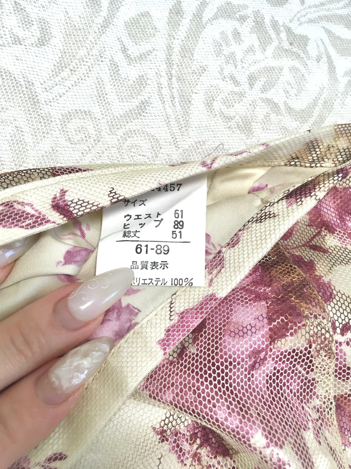 오리엔탈 새틴 플라워 미디스커트  상품이미지5