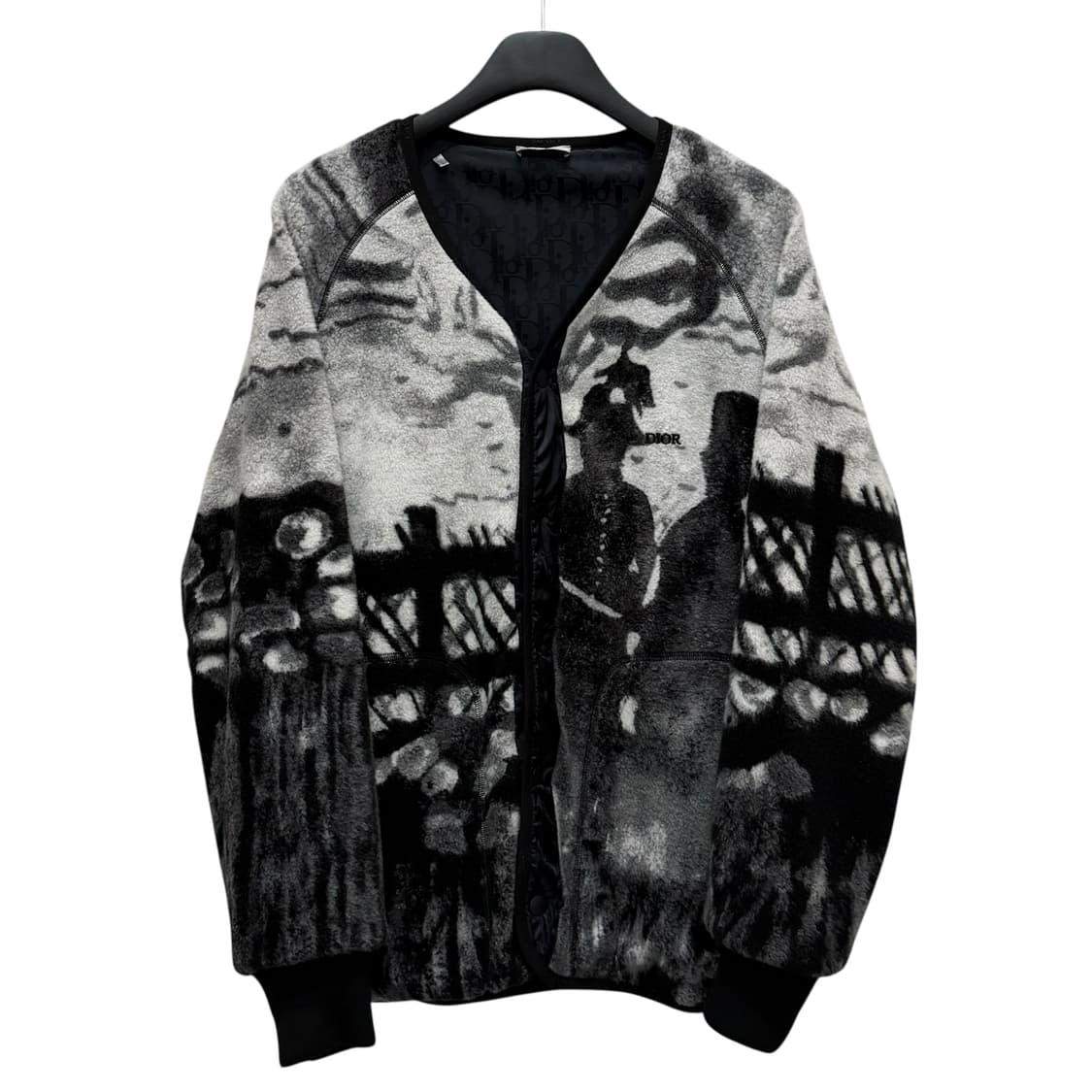 디올 x 피터 도익 울 허리 재킷 버튼다운 플리스 재킷 (100)  상품이미지3