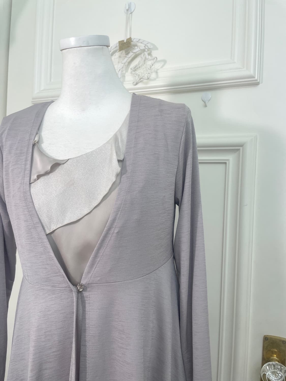 mute lavender crystal button long cardig 상품이미지7