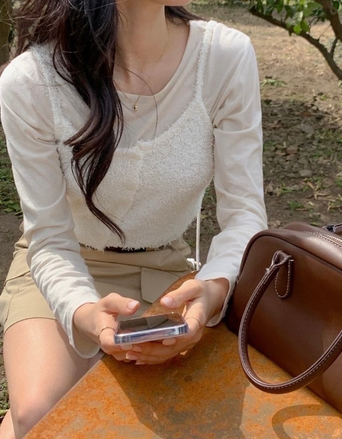 로빈유 부클 버튼 뷔스티에 상품이미지1