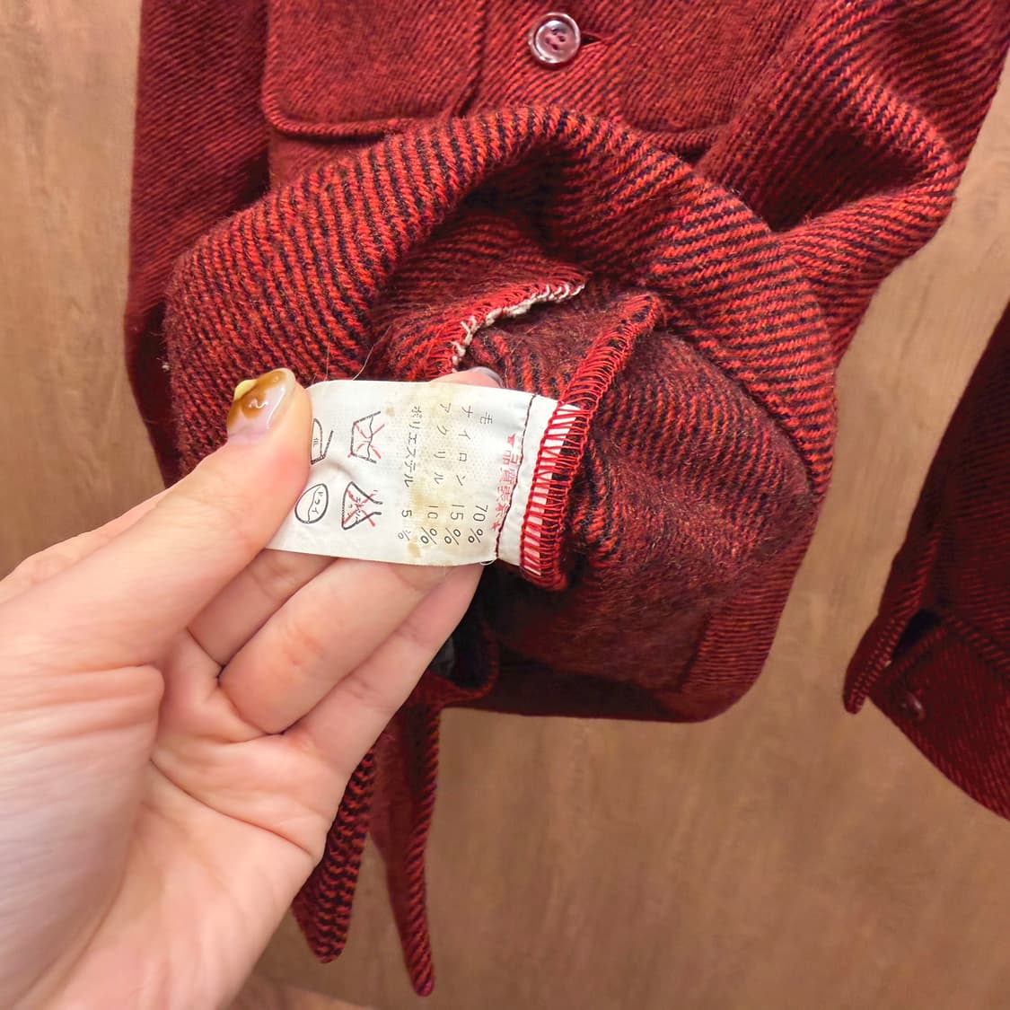 빅 존 울 워크 자켓 트윌 조직감 플랩 포켓 디테일 레귤러핏 레드 상품이미지7