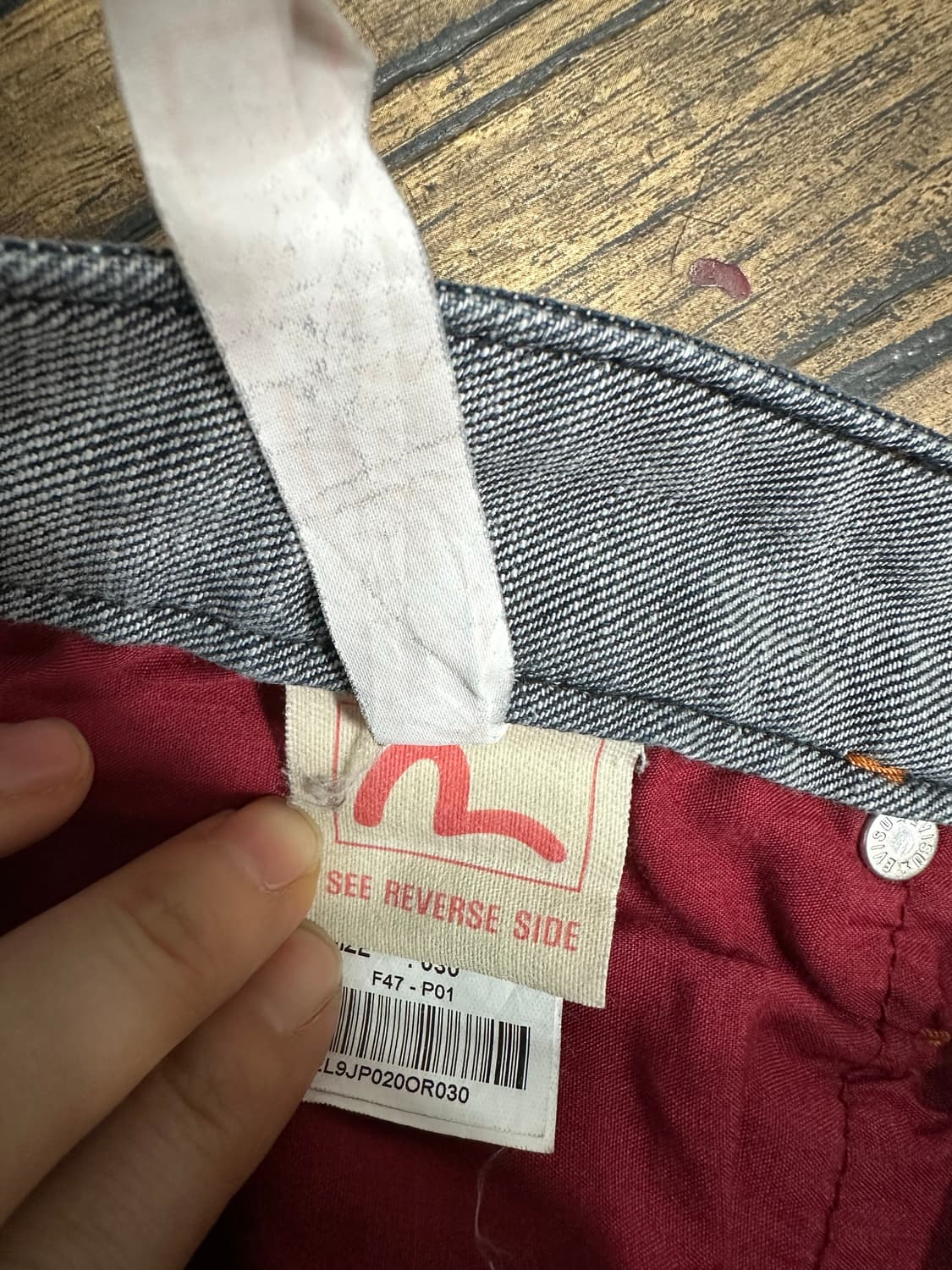 EVISU 슬림 스트레이트 청바지 오렌지 스티치 30사이즈 Y2K 상품이미지9