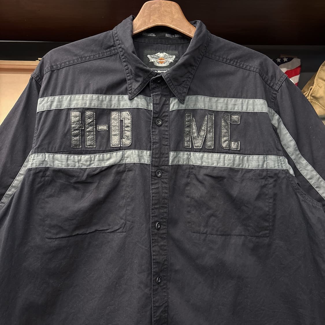 할리데이비슨 레더 H-D 패치 라이닝 코튼 워크셔츠 N1159 상품이미지3