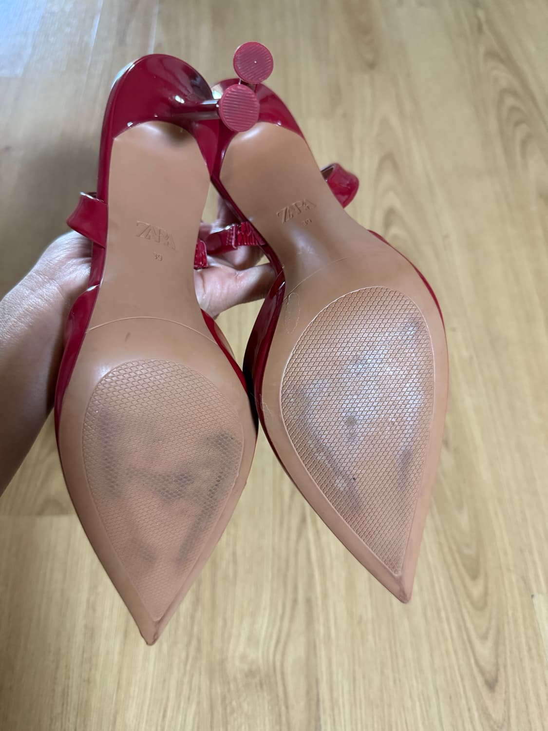 자라 Zara 레드 슬링백 39(245-250mm) 상품이미지4