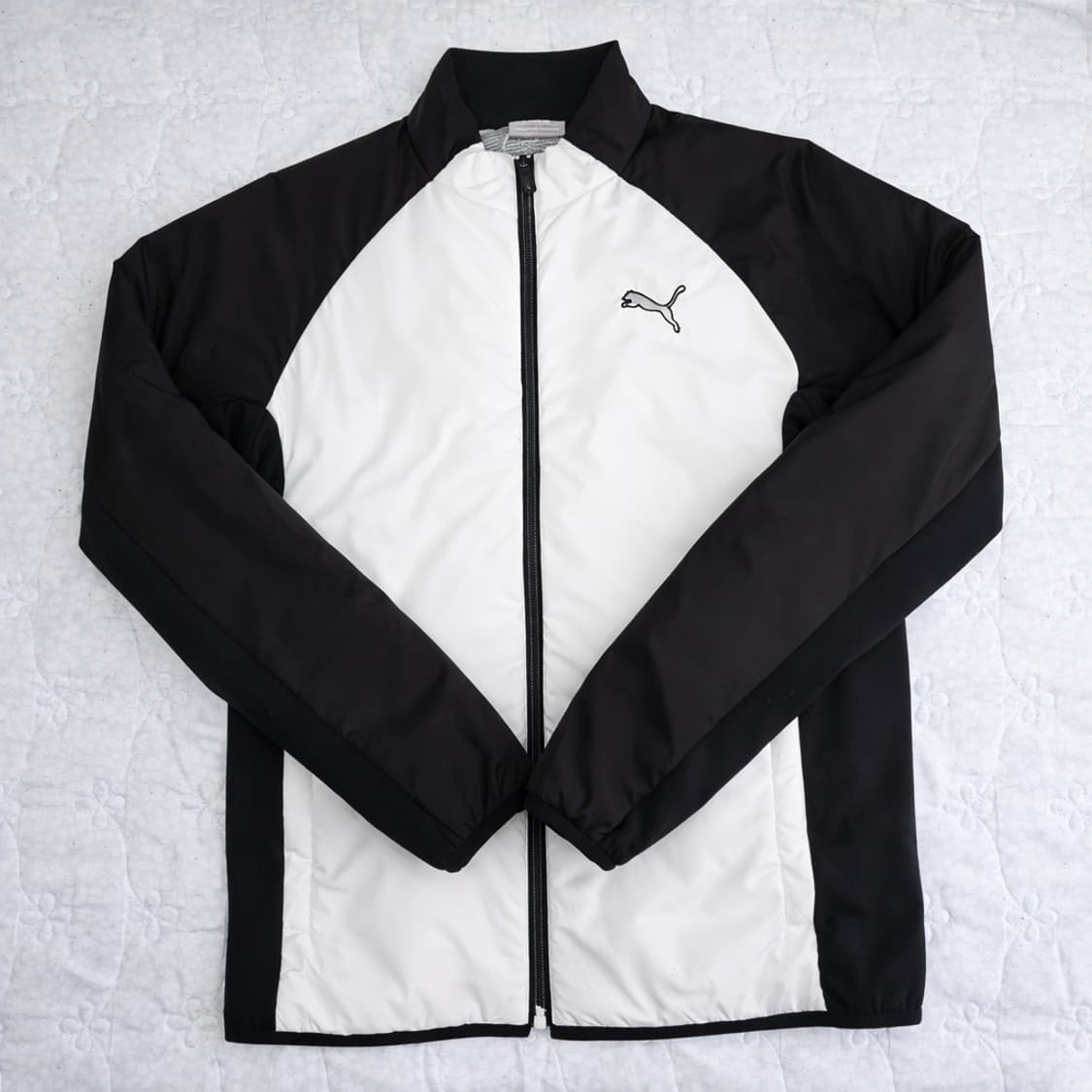 푸마 PUMA 블랙 화이트 배색 집업 M사이즈 상품이미지1