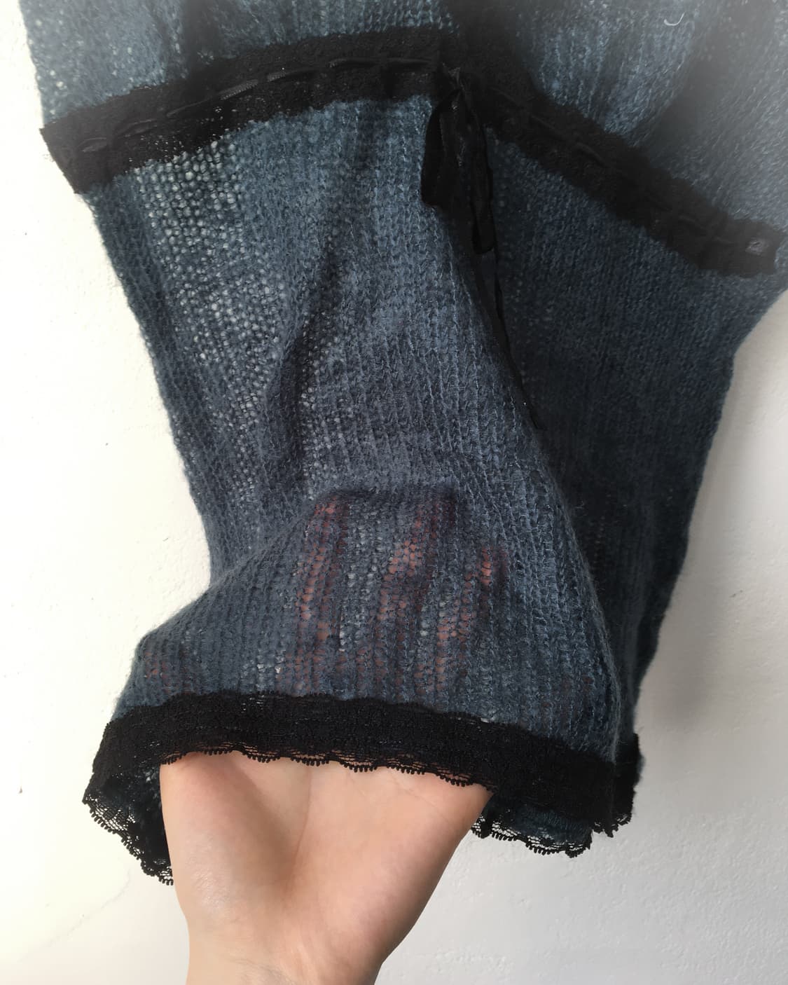Lace trimming woolen knit sleeveless 상품이미지5