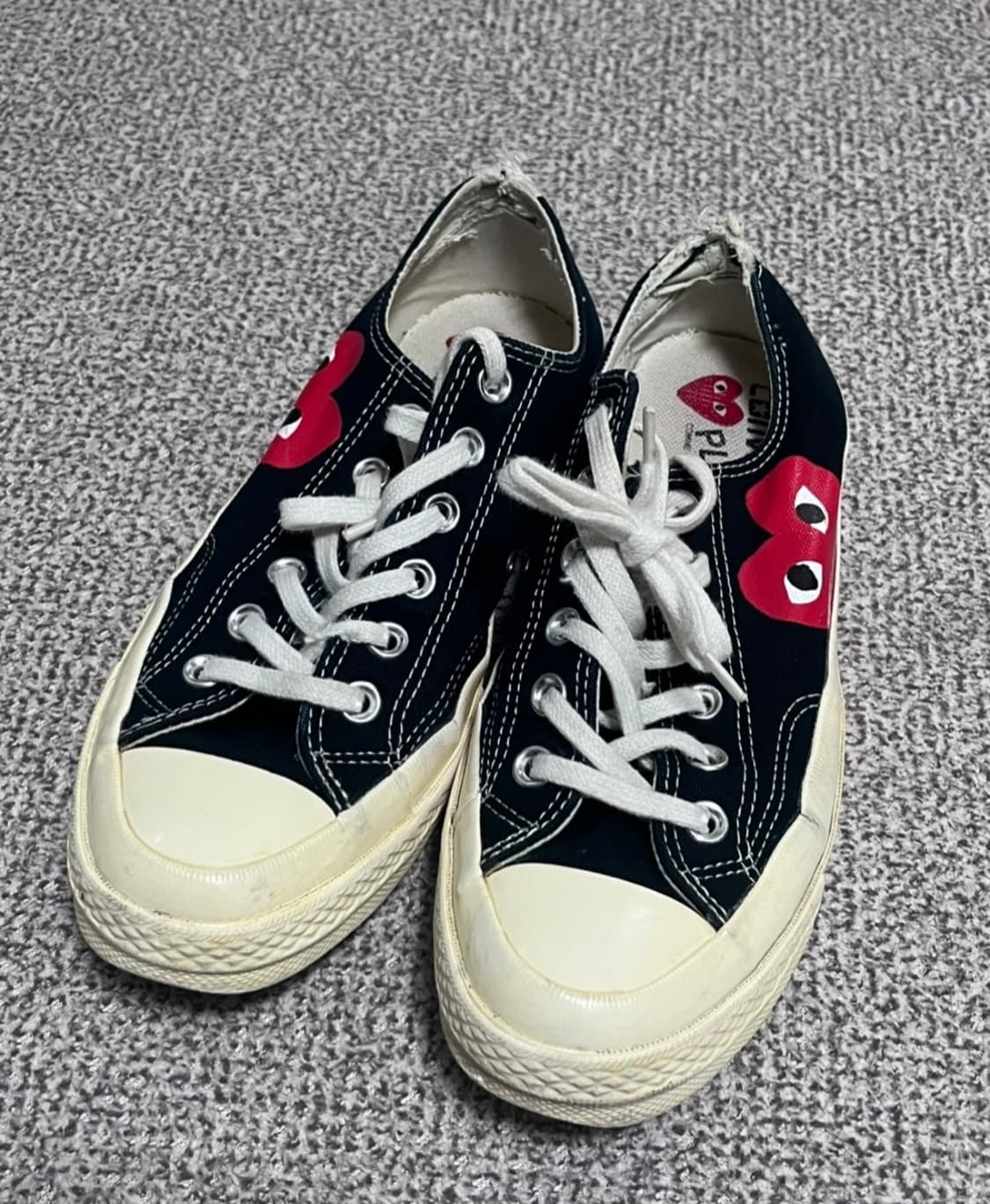 컨버스 꼼데가르송 척 70 로우 블랙 스니커즈245cm 상품이미지1