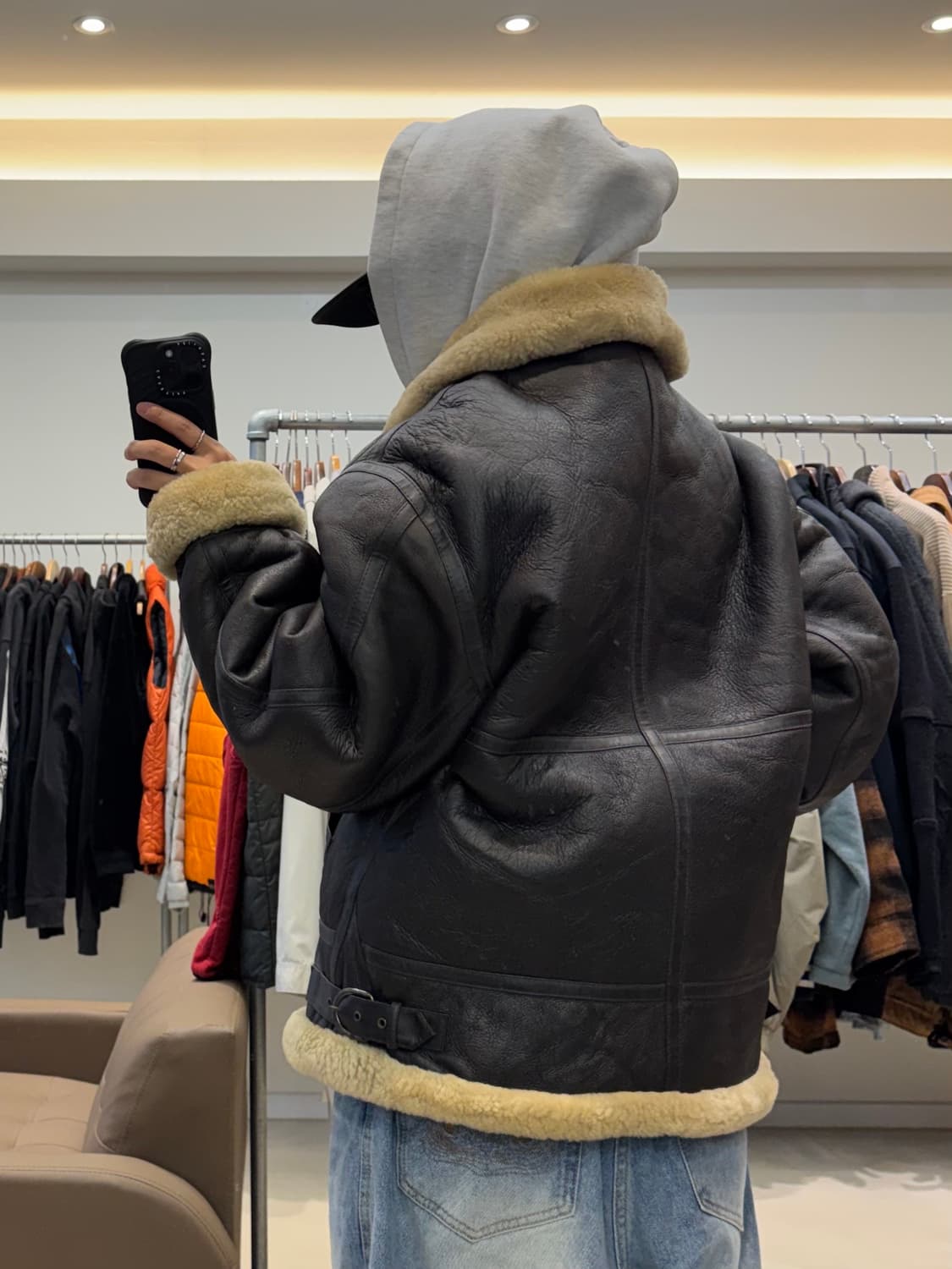 B-3 아메리칸 밀리터리 양가죽 무스탕 상품이미지7