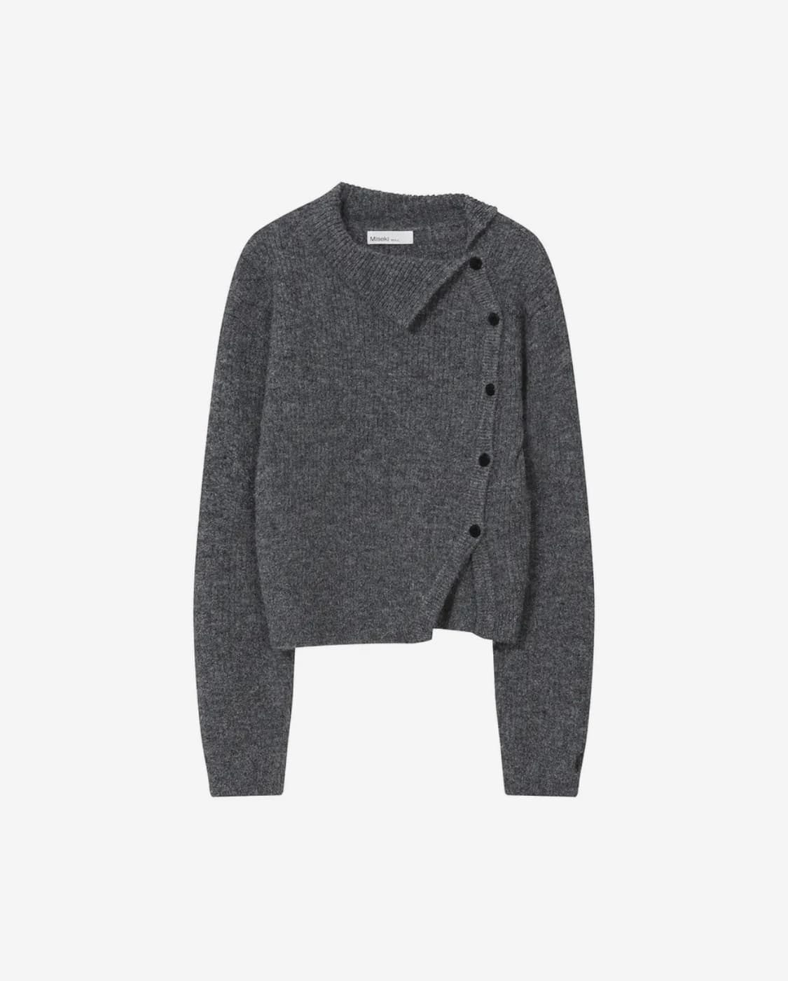 Side button knit GREY 상품이미지2