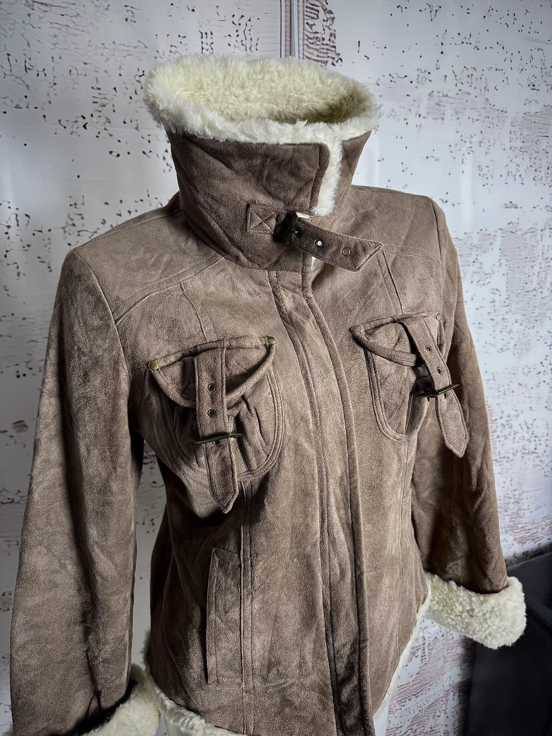 Vintage Brown Shearling Jacket 상품이미지2