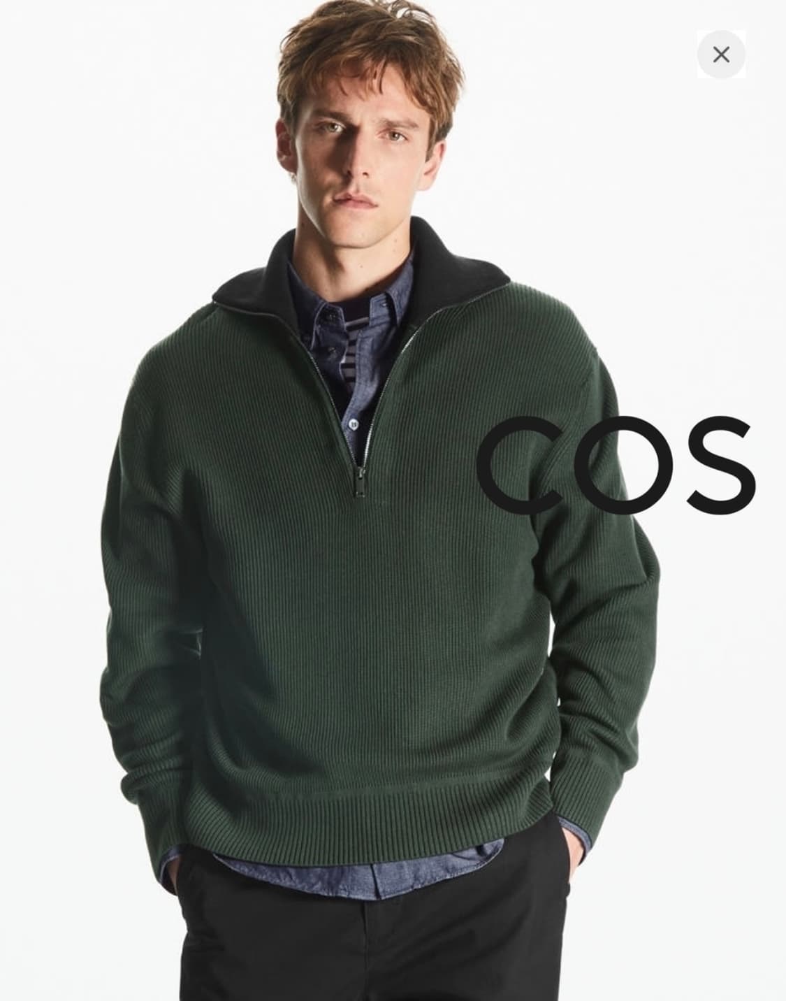 cos 남성 릴렉스드 하프 집업 니트 M 상품이미지1