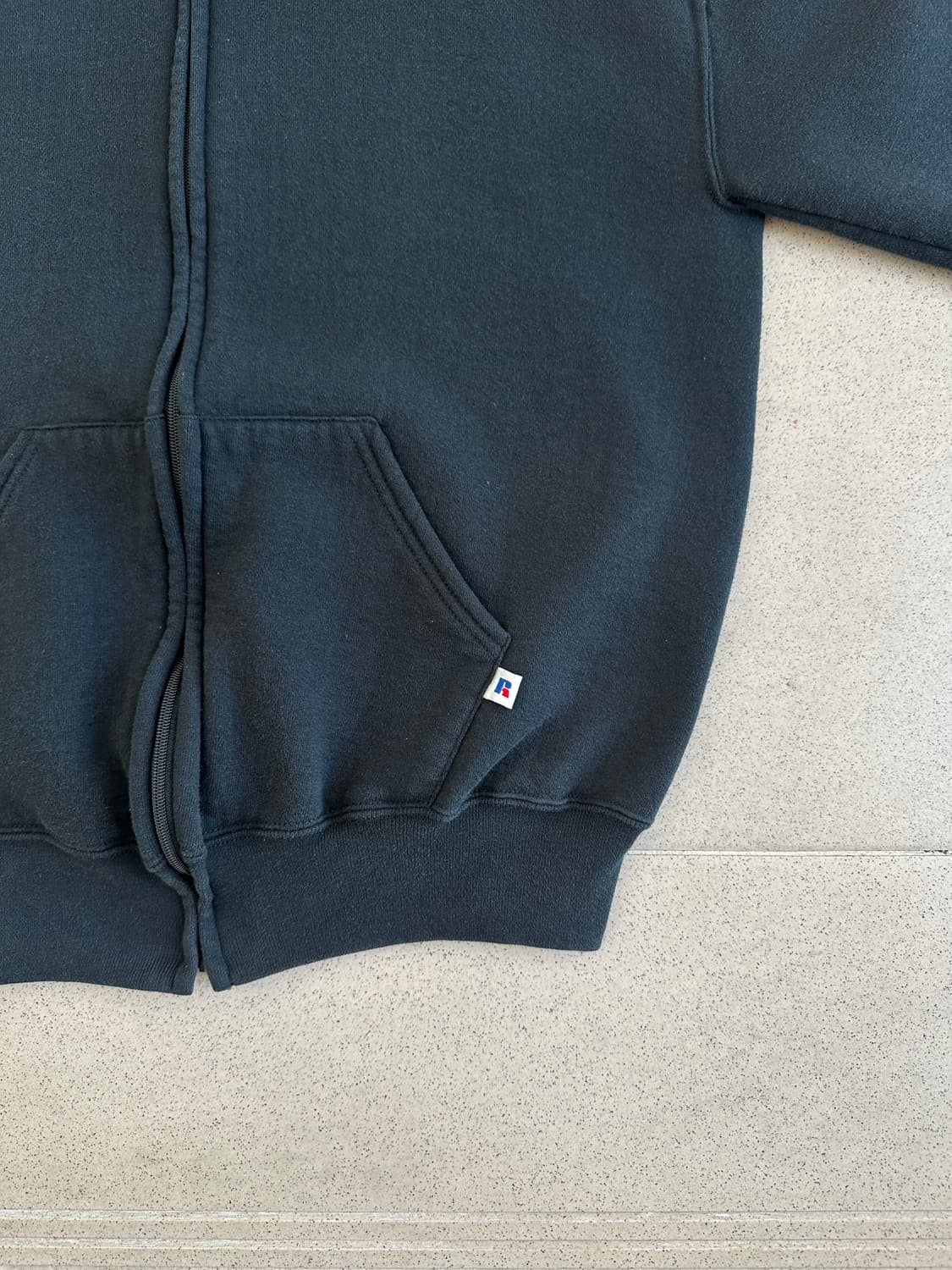 90s 빈티지 러셀 후드집업 블랙 L USA 상품이미지3